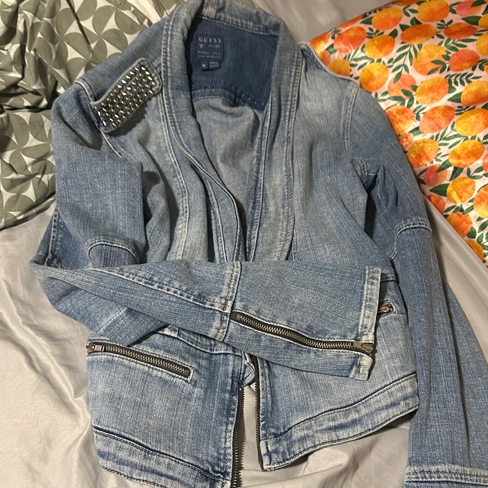 GUESS Studded Light Blue Denim Jacket